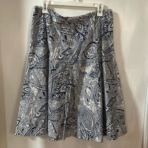 Talbots Blue & White Cotton Skirt